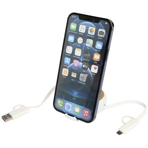 PF124419-1Chechia 100cm 5-in-1 Kabel aus recyceltem Kunststoff_ einziehbar_ fuer Datenuebertragung und 45W Schne