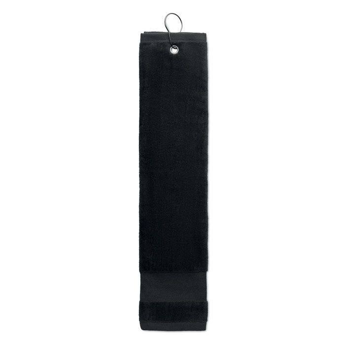 MO6525-03Hitowgo Golfhandtuch mit Haken_ schwarz