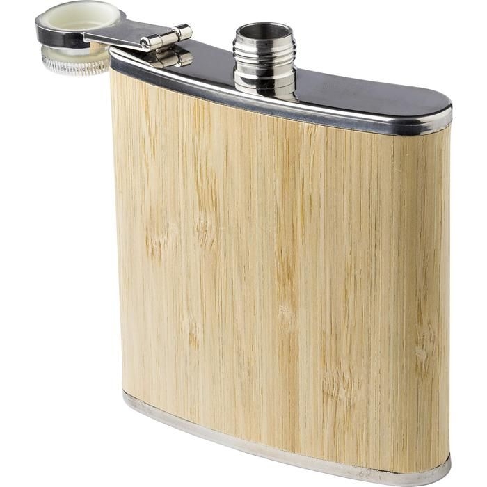 GI966233-11Flachmann aus Edelstahl und Bambus Hayden_ brown