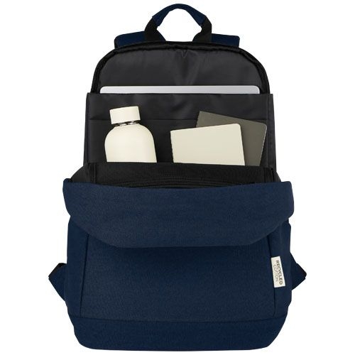 PF120677-1Joey 15_6 Zoll Anti-Diebstahl Laptop Rucksack 18 L aus GRS-recyceltem Canvas_ navy
