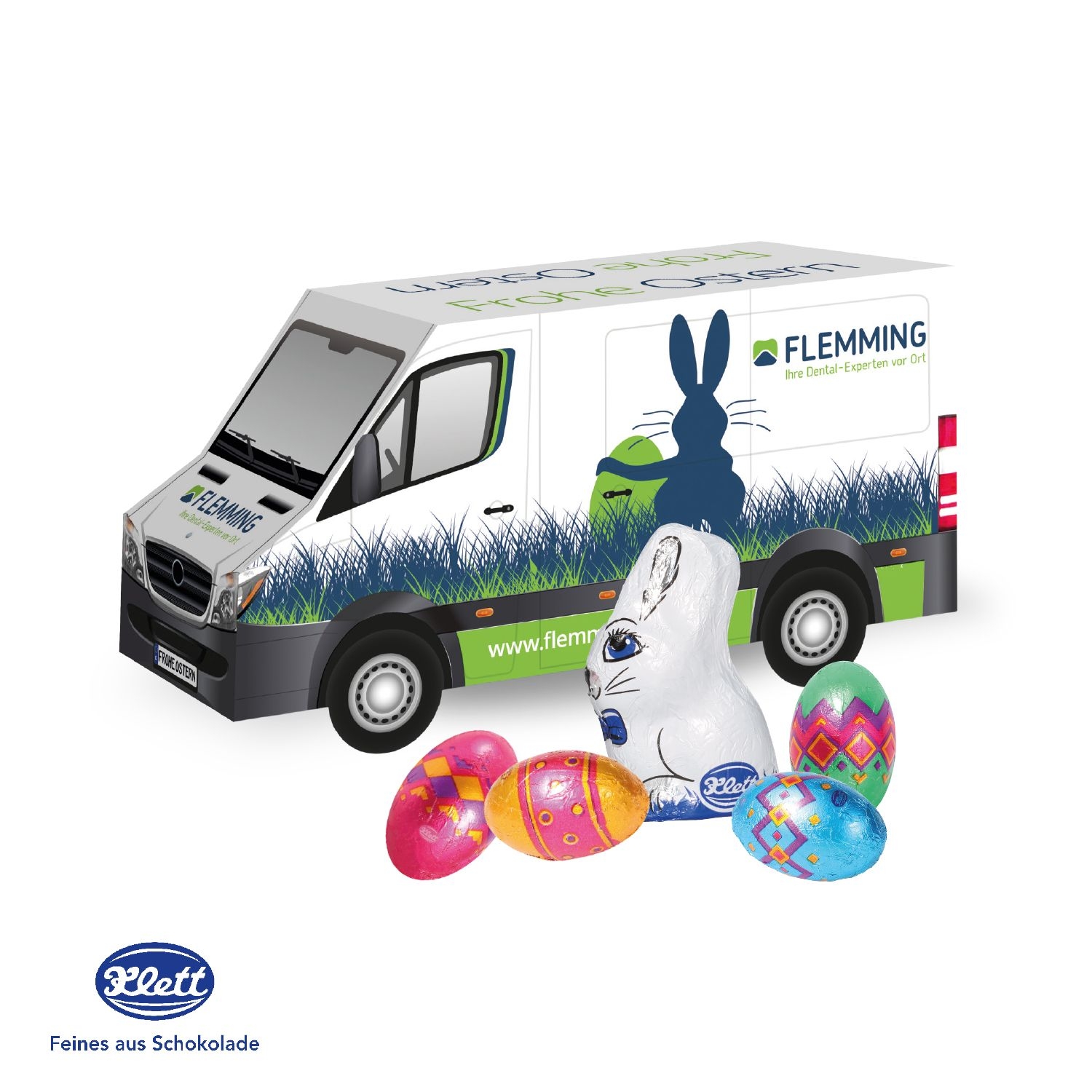 CD94715-013D Praesent _Transporter_ Ostern mit Klett Schokoladenmischung_ Schokoladenmischung