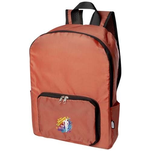 PF130090-3EcoFold faltbarer RPET Rucksack 15 L_ ziegelstein