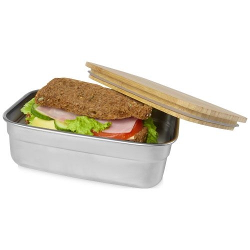 PF113275-1Tite 700 ml Lunchbox aus Edelstahl mit Bambusdeckel_ natural_silber