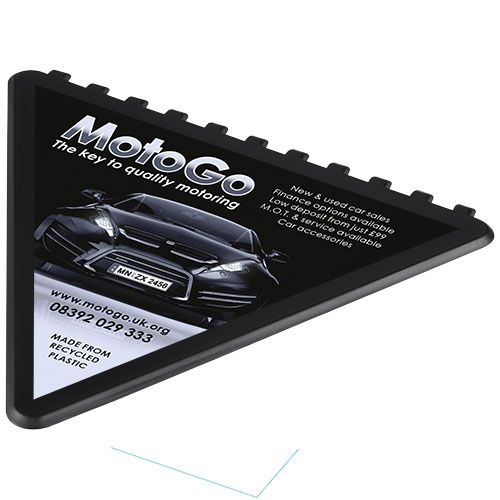 PF104252-3Frosty dreieckiger Eiskratzer aus recyceltem Kunststoff_ schwarz