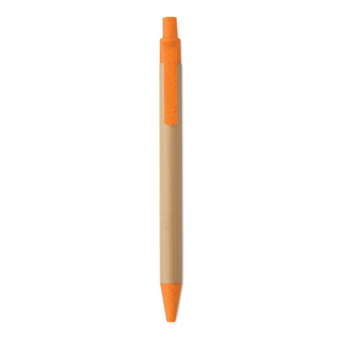 MO2635-10Itea Colour Druckkugelschreiber mit Bambus_ orange