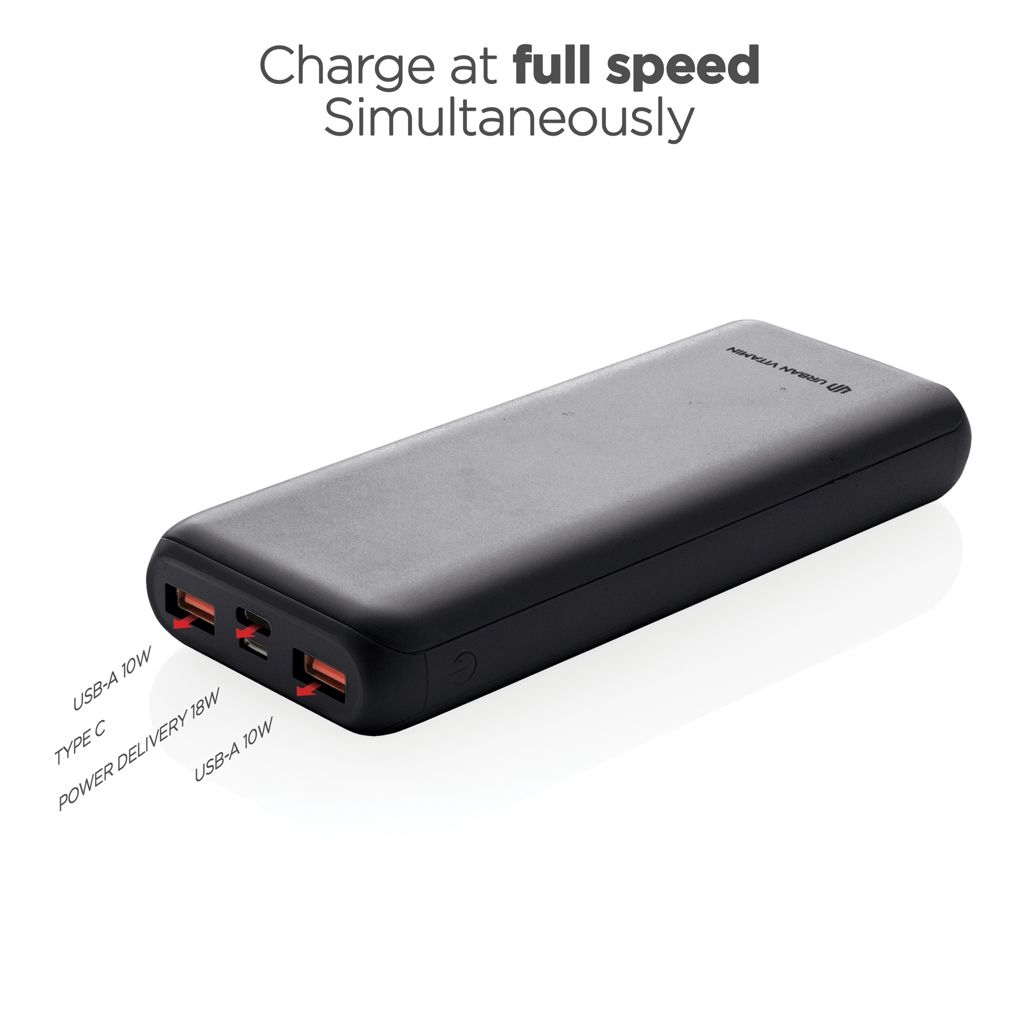 XDP322_75-1Urban Vitamin Pasadena 20.000mAh 18W PD Powerbank_ schwarz