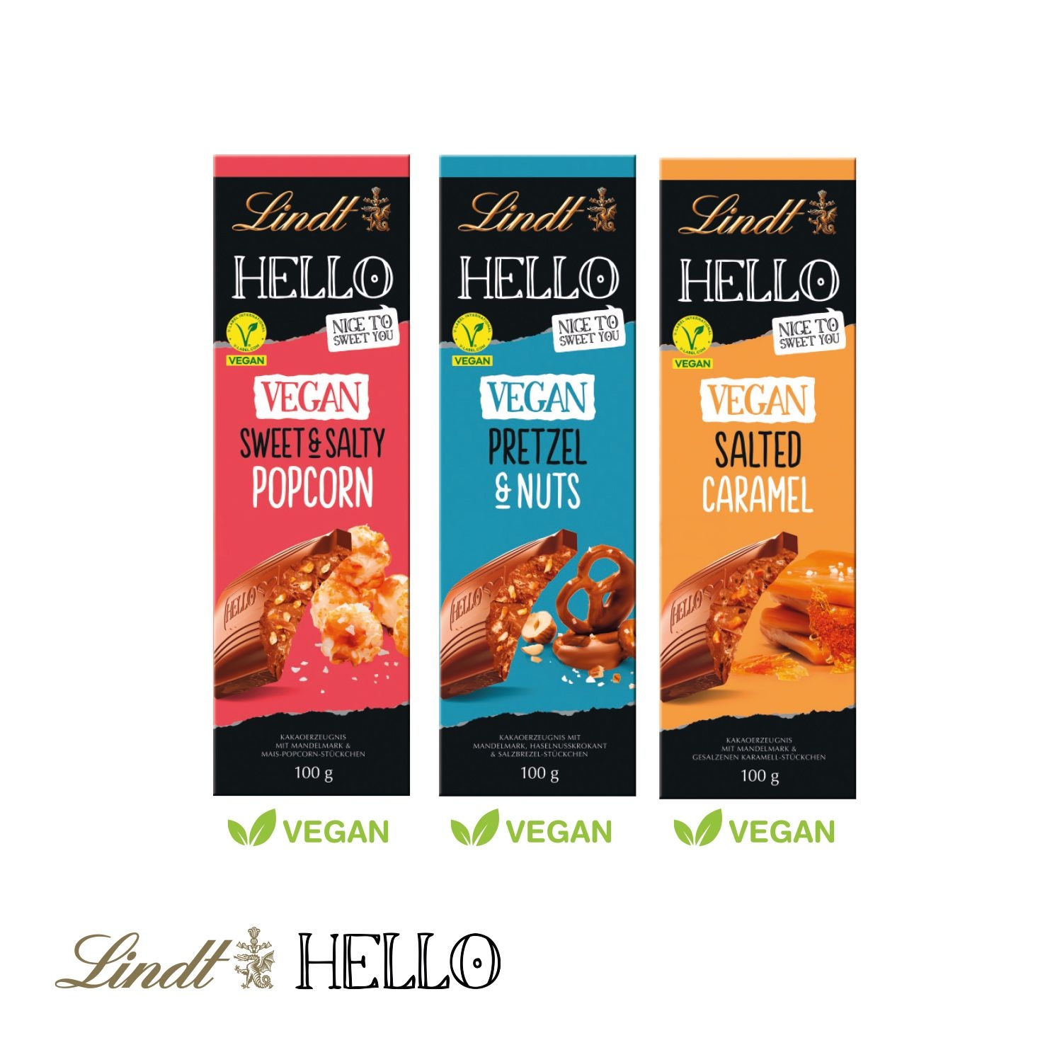 CD91323-01Schokoladentafel Lindt HELLO_ vegan_ Hello Schokotafel_ Sweet _ Salty Popcorn vegan