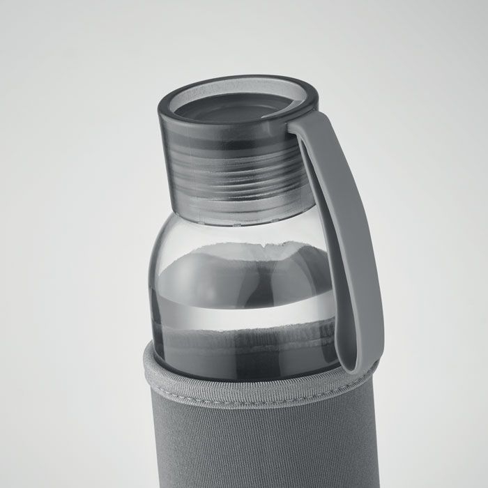 MO2089-07Ebor Flasche recyceltes Glas 500 ml_ grau