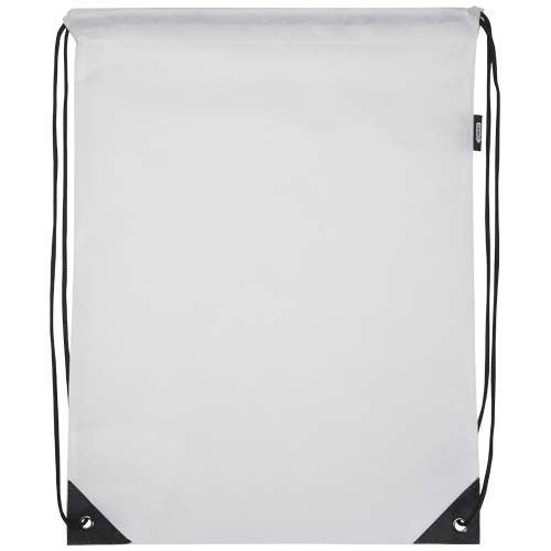 PF130080-1Evergreen Sportbeutel aus recyceltem GRS Non Woven 5 L_ weiss