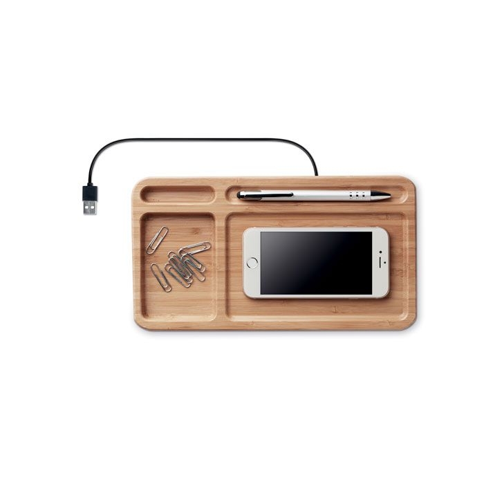 MO9391-40Cleandesk Organizer mit induktiver Ladest_ holz