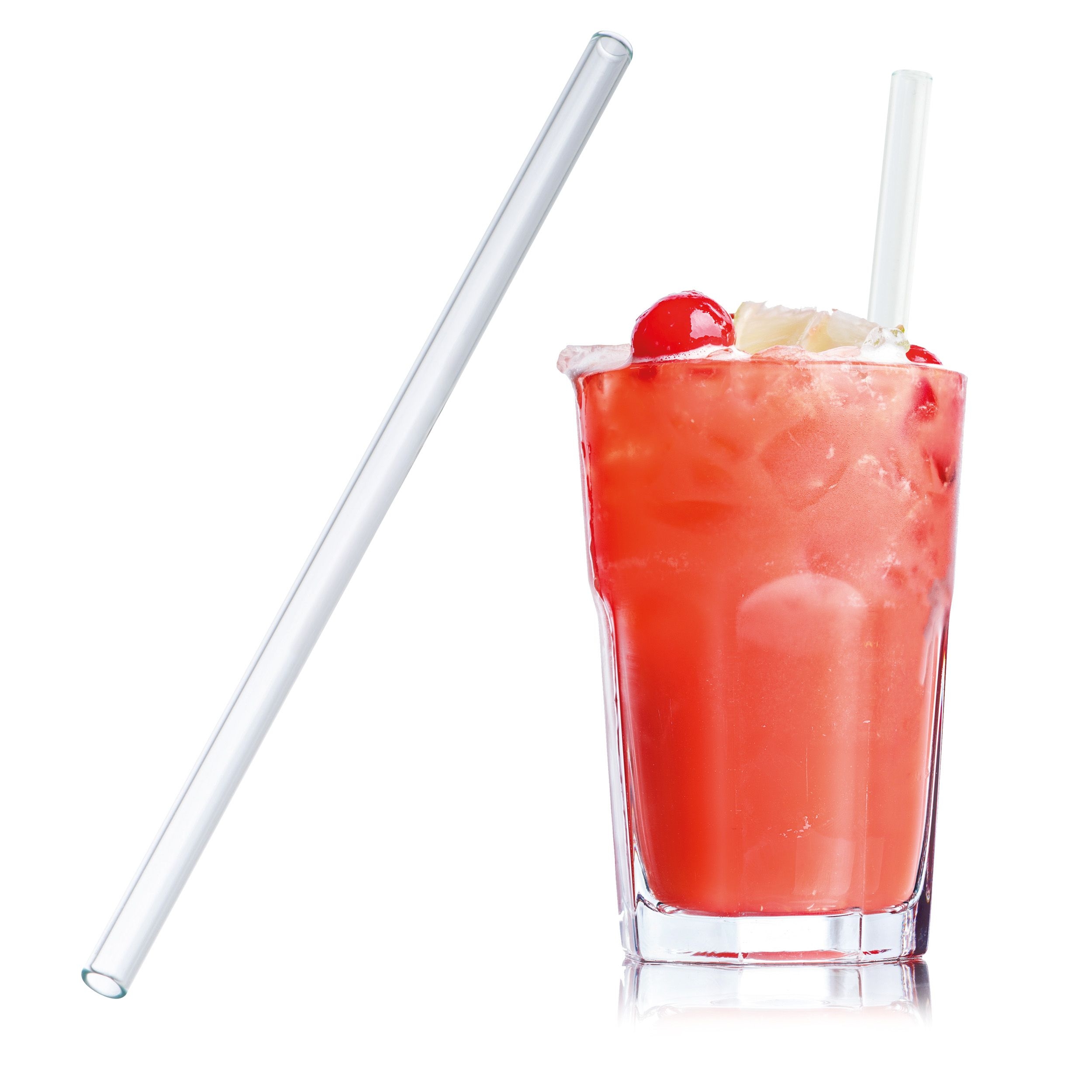 MA81599-66Trinkhalm aus Glas 20 cm NELSON_ transparent