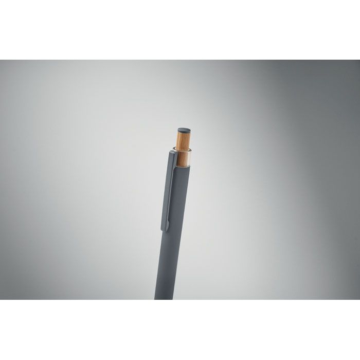 MO2653-15Bergamo _ Druckkugelschreiber recy. Alu_ steingrau