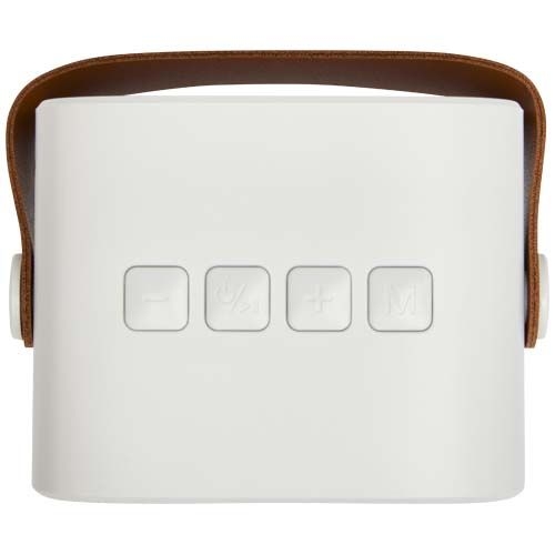 PF124436-1Diya 3W kabelloser Lautsprecher aus recyceltem Kunststoff_ weiss