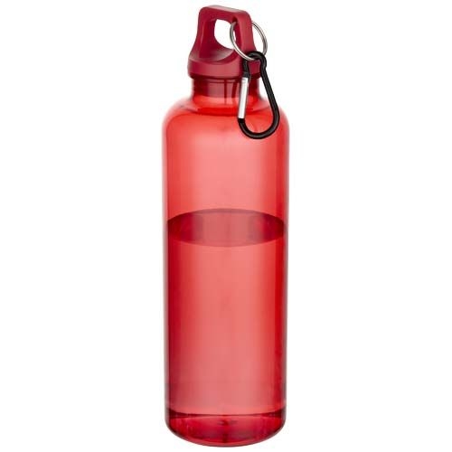 PF100877-2Oregon 750 ml RCS-zertifizierte Trinkflasche aus recyceltem Kunststoff mit Karabinerhaken_ rot