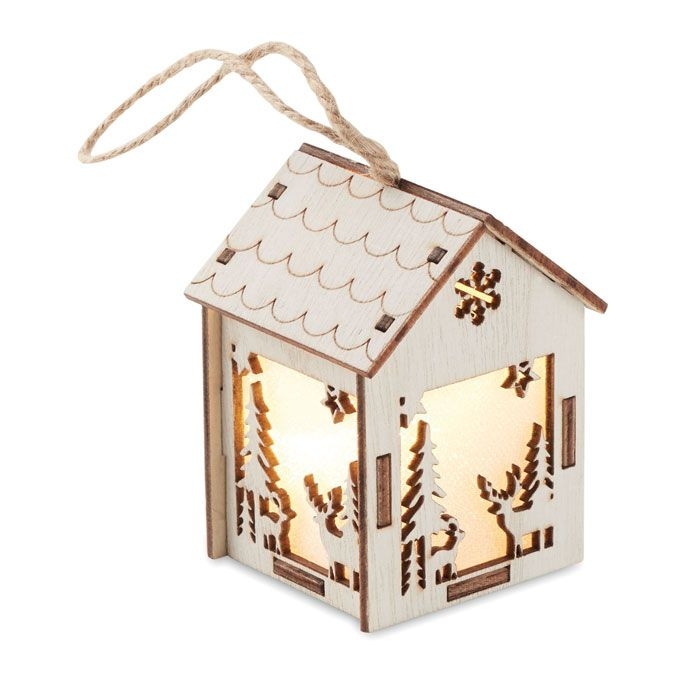 CX1463-40Ponia Anhaenger Haus mit Licht_ holz
