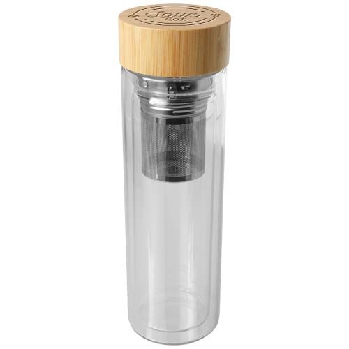 PF100810-1Bailey 400 ml Flasche aus Borosilikatglas mit Infuser und Bambusdeckel_ transparent klar