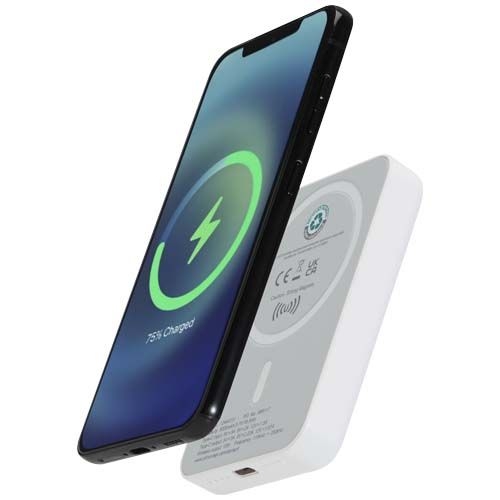 PF124441Acrab 15 W 5.000 mAh magnetische kabellose Powerbank mit 20 W PD aus recyceltem Kunststoff