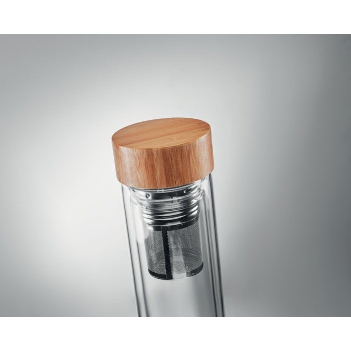 MO9420-22Batumi Glass Doppelwandige Trinkflasche 420ml_ transparent