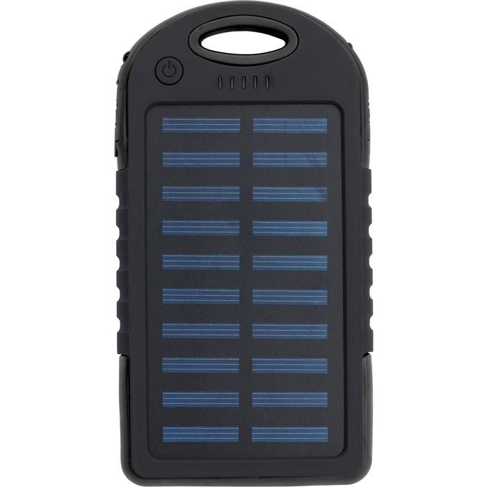 GI1262005-01Gummierte ABS Solar-Powerbank Arin_ schwarz