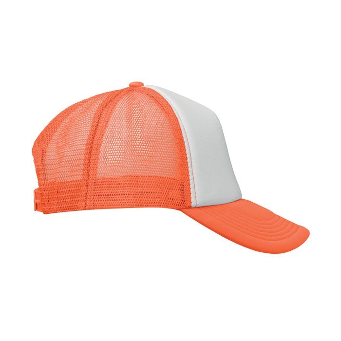 MO2269-71Bubble Trucker cap 5 panels_ neon orange