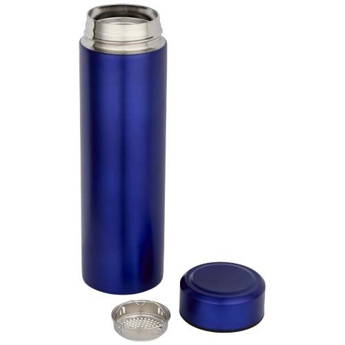 PF100826-3Taylor 450 ml Doppelwand Isolierflasche aus Edelstahl mit Teesieb_ blau