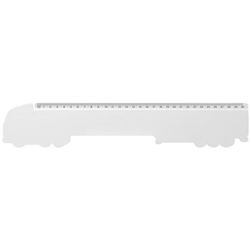 PF210463-1Tait 30 cm LKW-foermiges Lineal aus Recycling-Kunststoff_ weiss