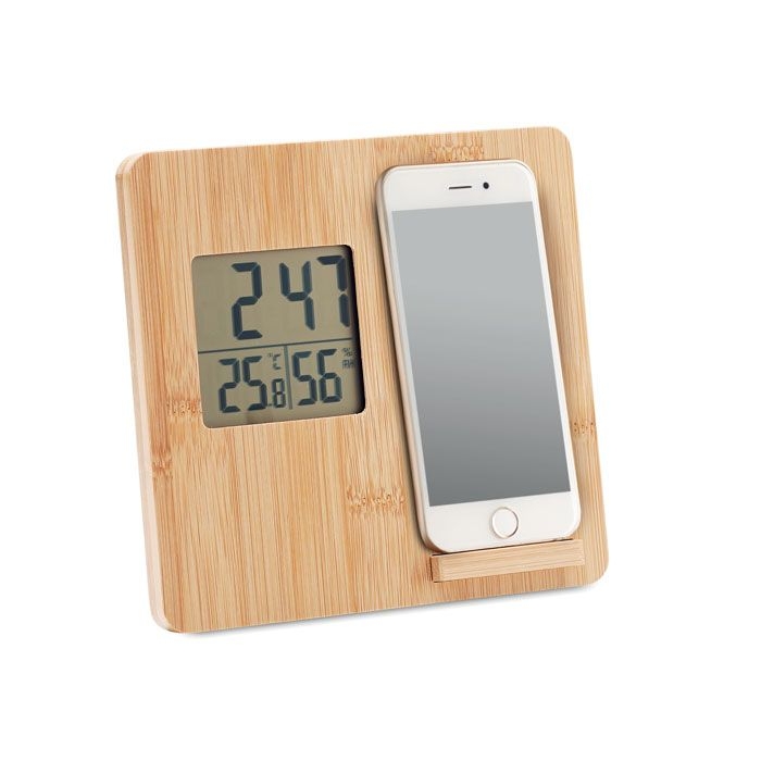 MO6665-40Ferrel Tischuhr mit Ladestation_ holz