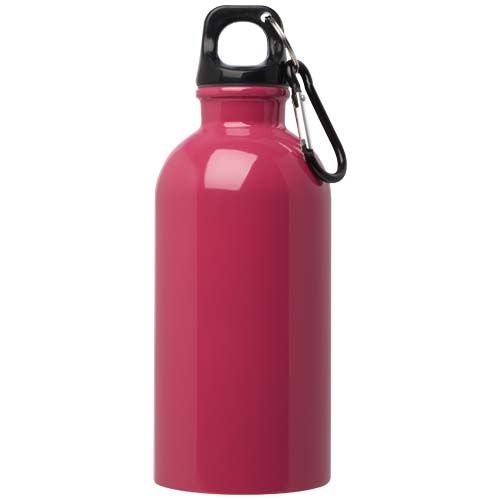 PF100860-6Oregon 400 ml RCS-zertifizierte_ einwandige Trinkflasche aus Edelstahl mit Karabinerhaken_ magenta