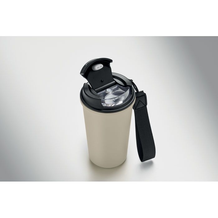 MO3156-13Nakano Becher recy. Edelstahl 400ml_ beige