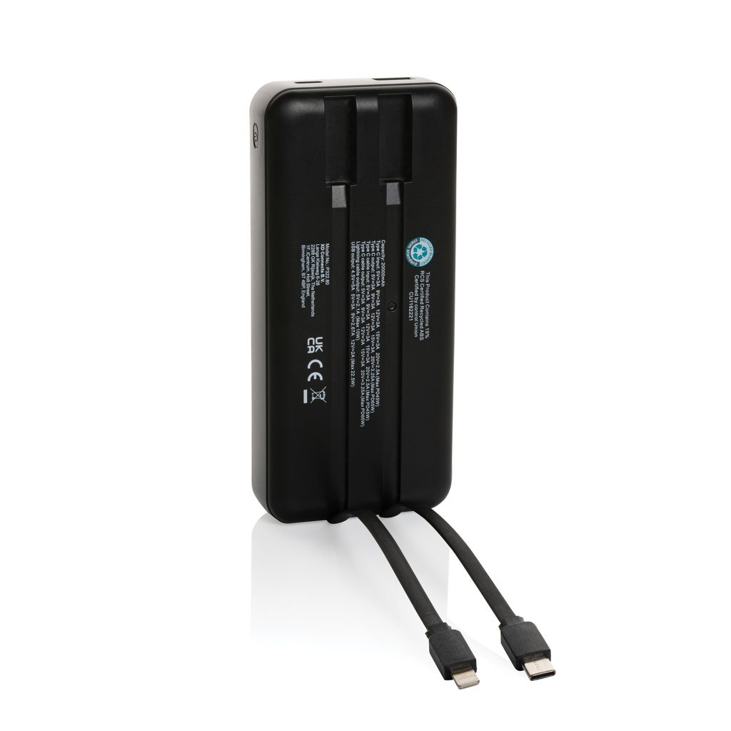 XDP322_80-1Gridley 20.000mAh 65W Laptop Powerbank aus RCS rPlastik_ schwarz