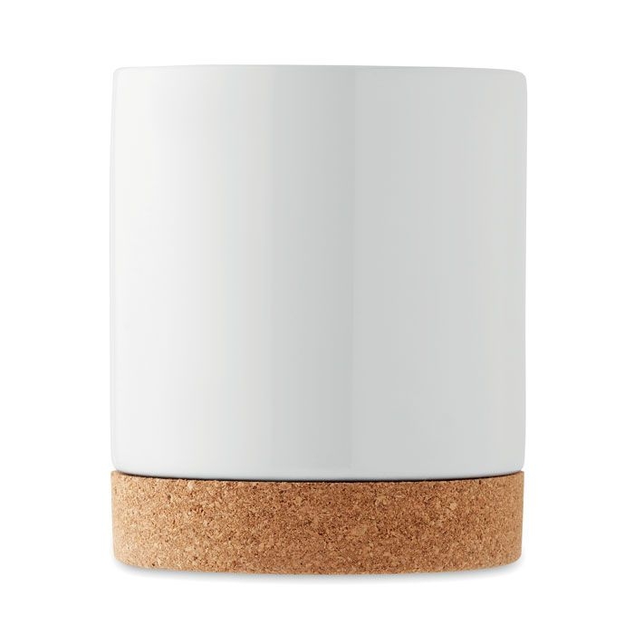 MO2102-06Karoo Sublim Keramikbecher Subli mit Kork_ weiss