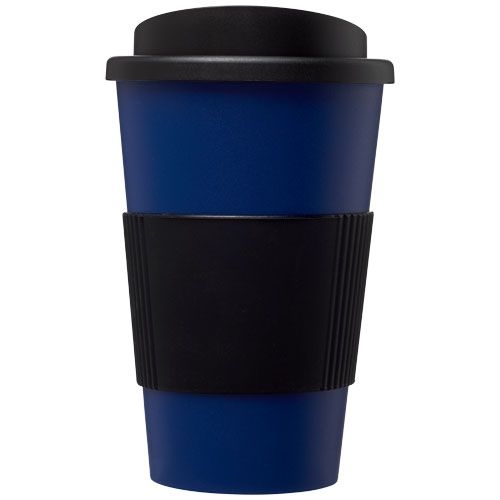 PF210002-14Americano® 350 ml Isolierbecher mit Schutzring_ blau_schwarz