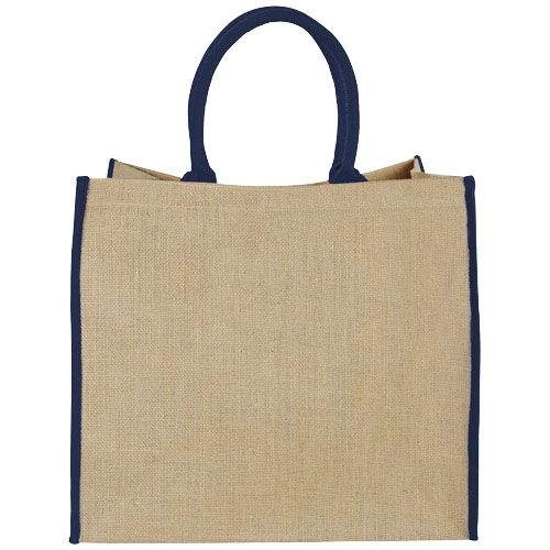 PF120182-3Harry farbige Jute Tragetasche 25L_ natur_navy