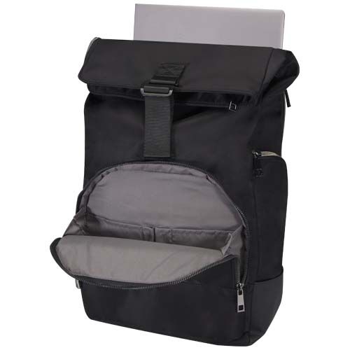 PF130088-1Rhine 15_ Rolltop-Rucksack aus recyceltem GRS-Material 18 L_ schwarz