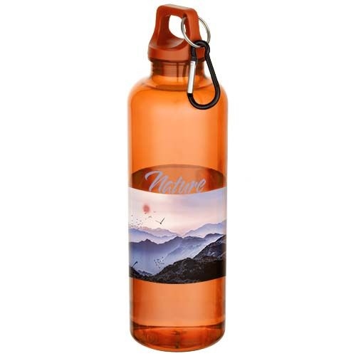 PF100877-3Oregon 750 ml RCS-zertifizierte Trinkflasche aus recyceltem Kunststoff mit Karabinerhaken_ orange