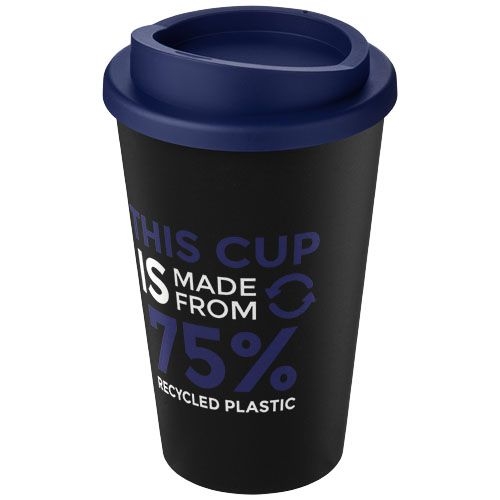 PF210422-9Americano® Eco 350 ml recycelter Becher_ schwarz_blau