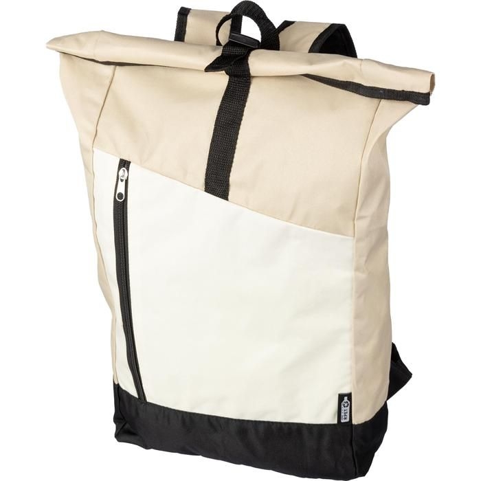 GI1096838-357rPET _600D_ Rolltop-Rucksack Marlene_ beige