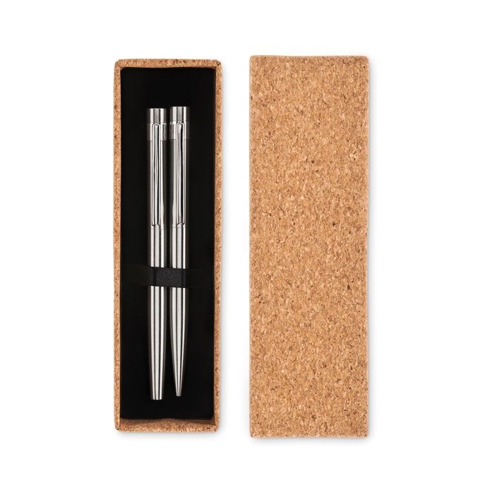 MO6795-16Graz Set Schreibgeraete-Set aus Edelstahl_ mattsilber