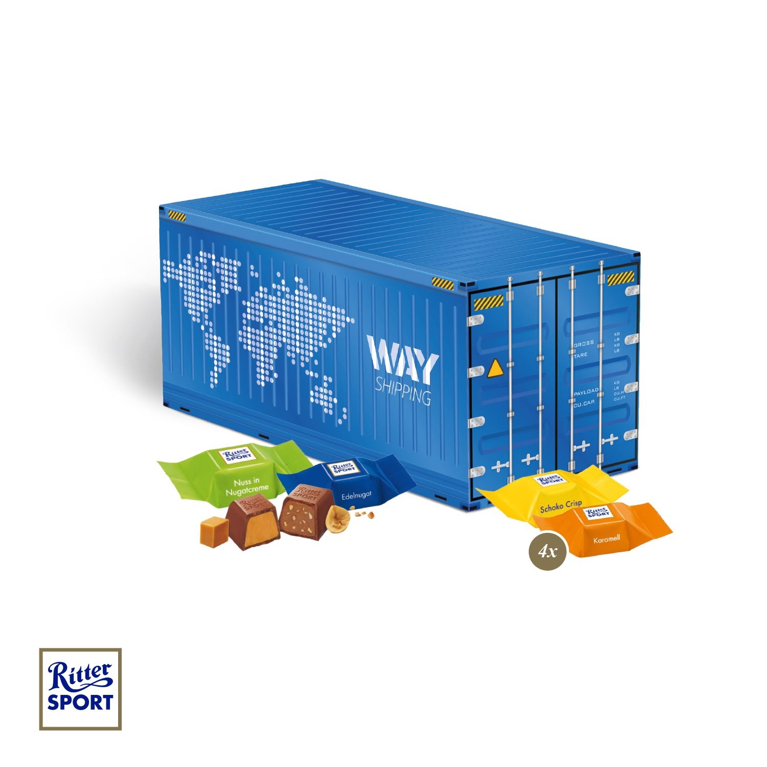 CD955563D Praesent Container mit Ritter SPORT Schokowuerfel
