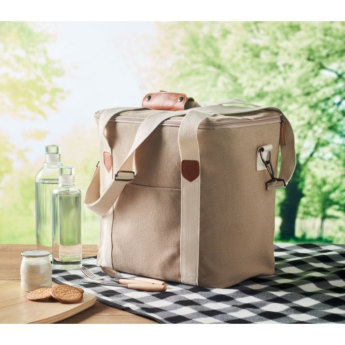 MO6869-13Kecil Large Grosse Kuehltasche Canvas_ beige