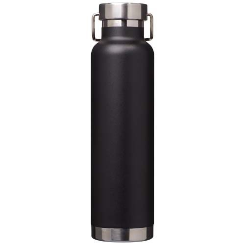 PF100865-7Thor 650 ml RCS-zertifizierte Kupfer-Vakuum Isolierflasche aus recyceltem Edelstahl _ schwarz
