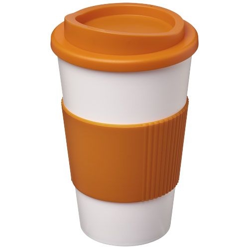 PF210002-12Americano® 350 ml Isolierbecher mit Schutzring_ weiss_orange