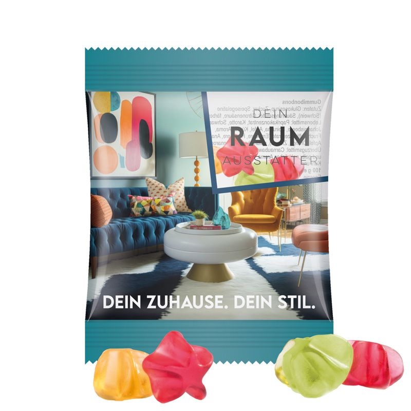 JG10061-4Minituete 10g_ Fruchtgummi Standardformen_ Stern_ transparente Folie