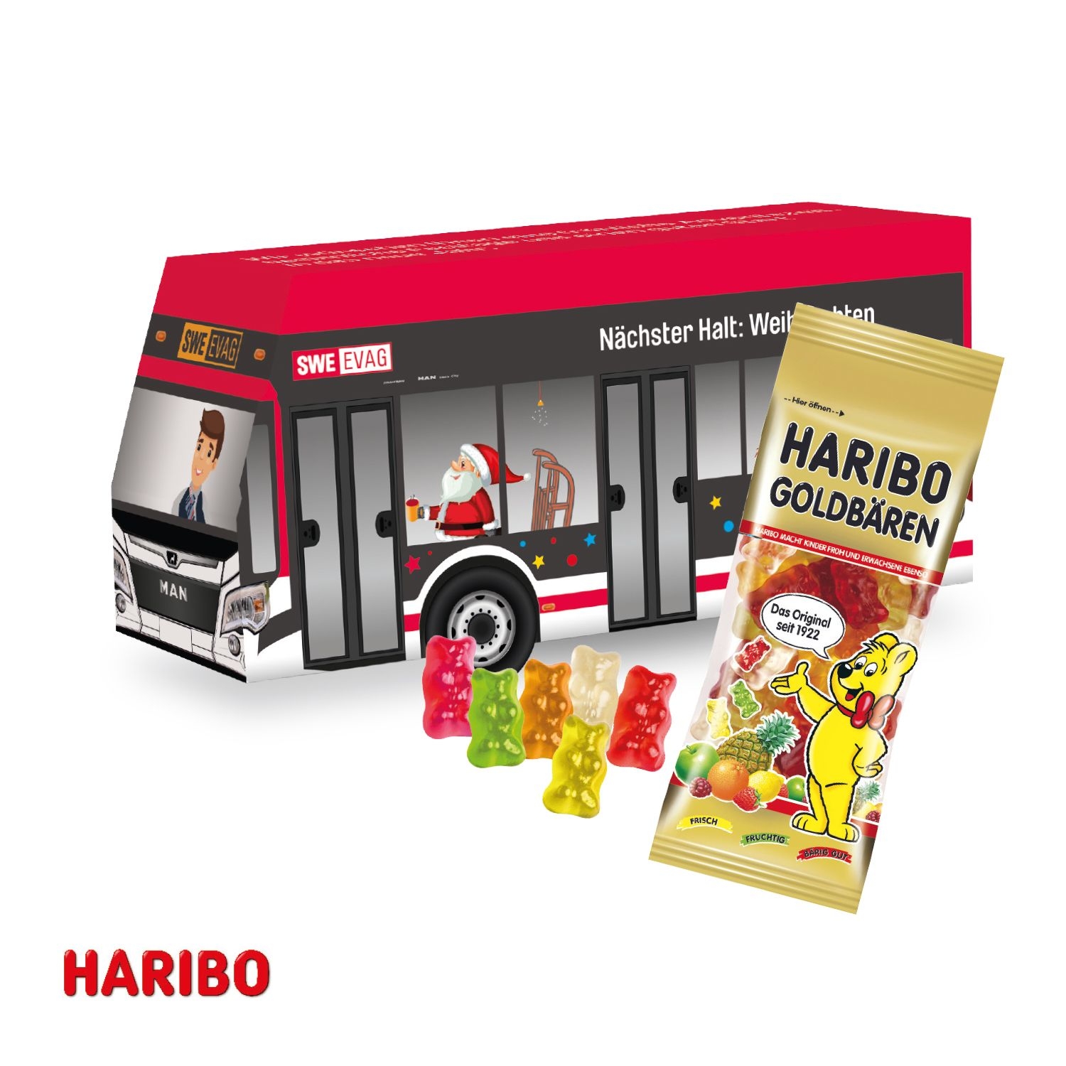 CD91702-013D Praesent Bus mit Haribo Goldbaeren_ HARIBO Goldbaeren