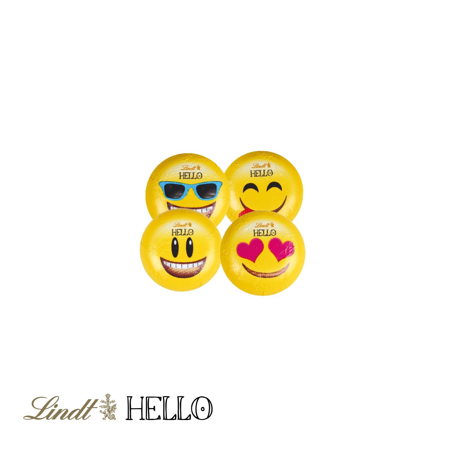 CD91468-01Werbe-Klappkarte mit Lindt _HELLO_ Mini Emoti_ Lindt Hello Emoti