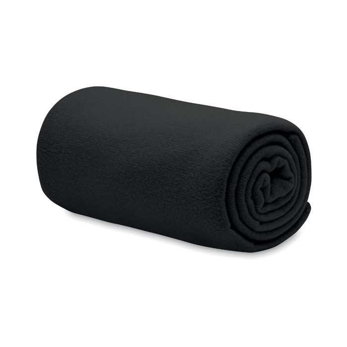 MO6805-03Bogda RPET-Polar Fleece-Decke_ schwarz