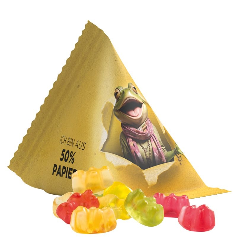 JG17063-9Tetraeder 15g_ Fruchtgummi Standardformen_ Premium-Baerchen_ weisse Folie