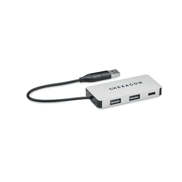 MO2142-14Hub-C 3 Port USB Hub_ silber