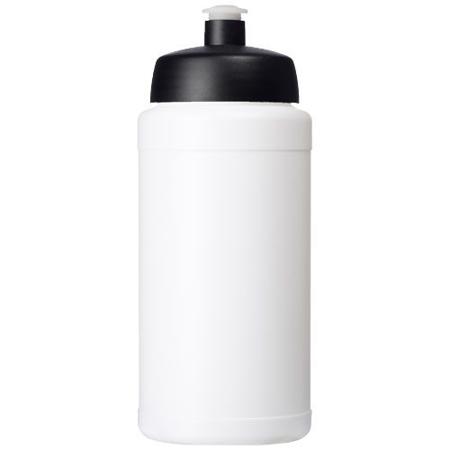 PF210444-11Baseline Recycelte Sportflasche_ 500 ml_ weiss_schwarz