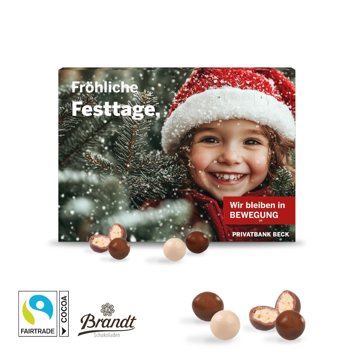 CD95164Wand-Adventskalender mit Brandt Knusperkugeln